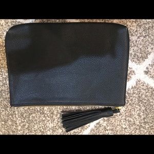 New black wristlet clutch